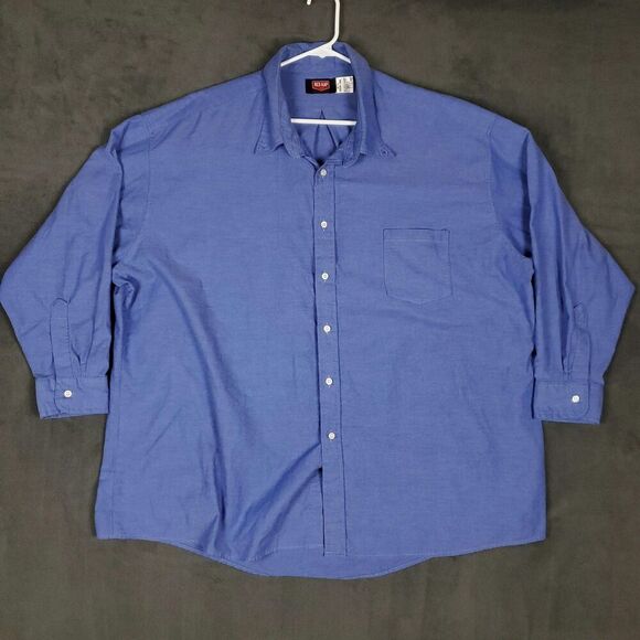 Red Kap Other - Red Kap Work Polo Shirt Mens 3XL Blue Solid Long Sleeve Button Up Workwear